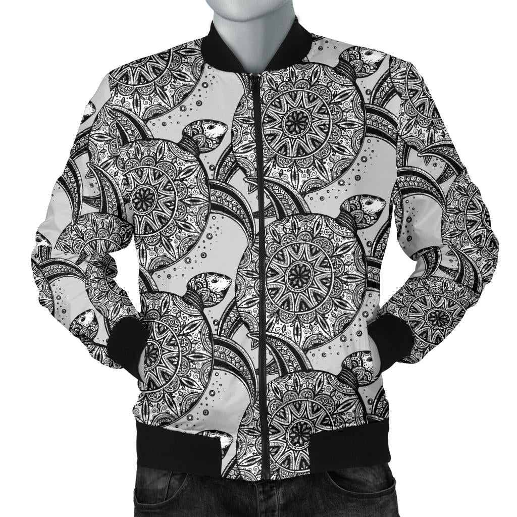 Tribal Turtle Polynesian Themed Print Men Bomber Jacket