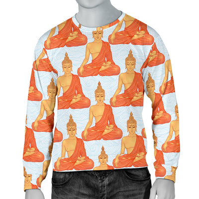 Buddha Pattern Print Men Long Sleeve Sweatshirt