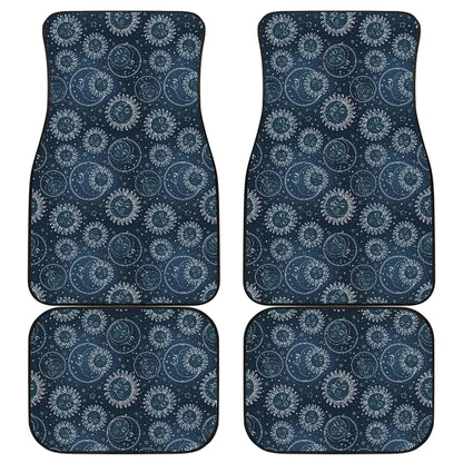Sun Moon Tattoo Design Themed Print Car Floor Mats Front Back