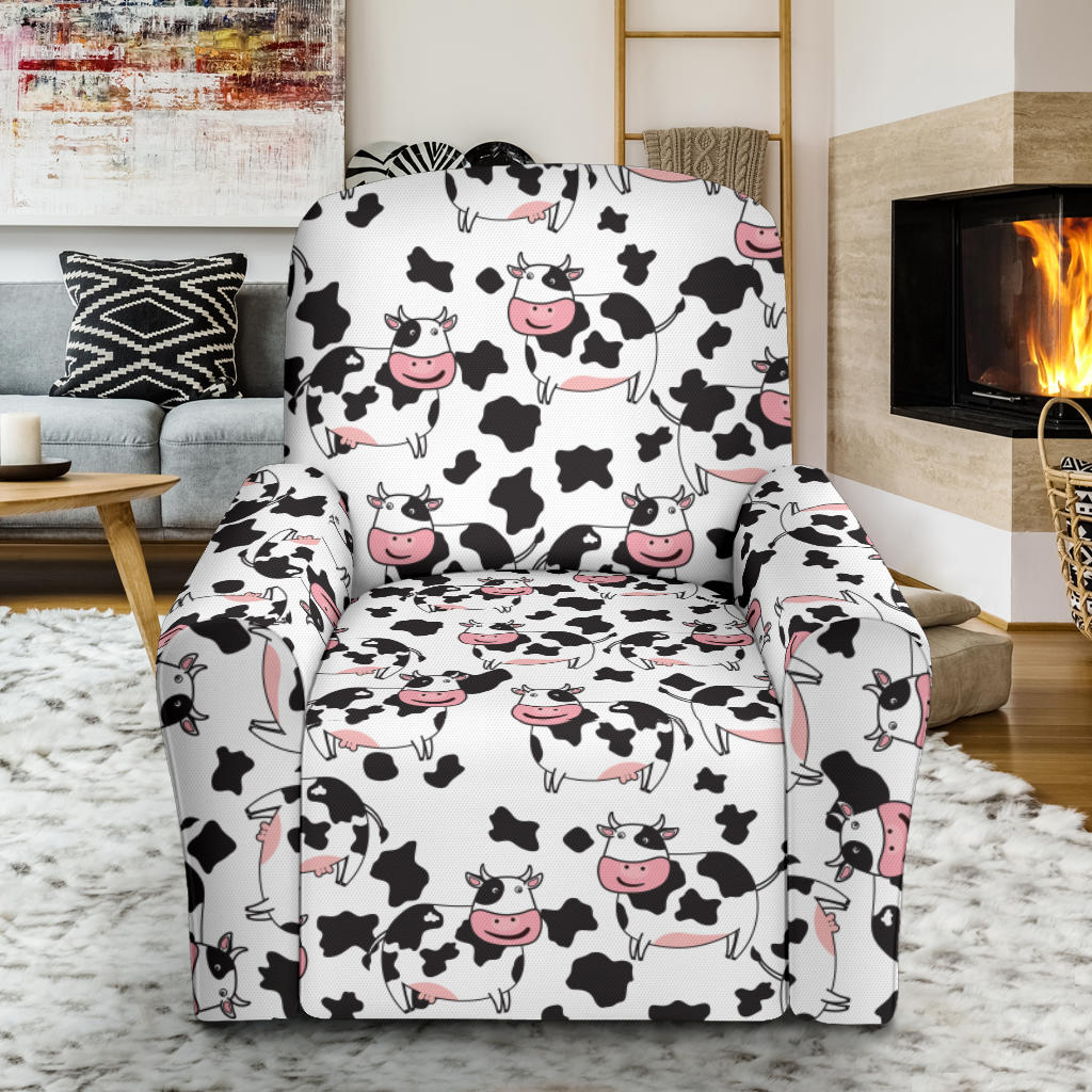 Cow Pattern Print Design 02 Recliner Slipcover with Pocket