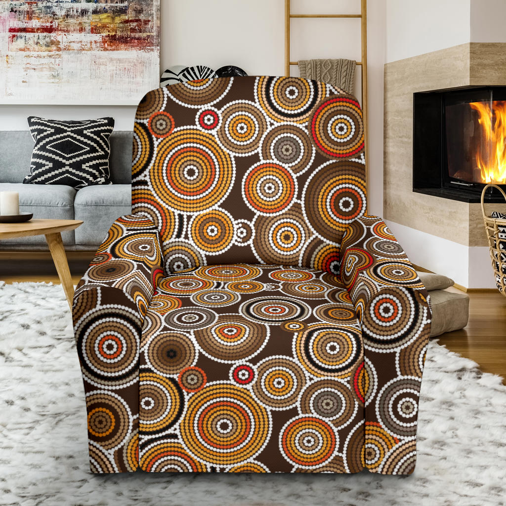 Aboriginal Print Design LKS402 Recliner Slipcover with Pocket