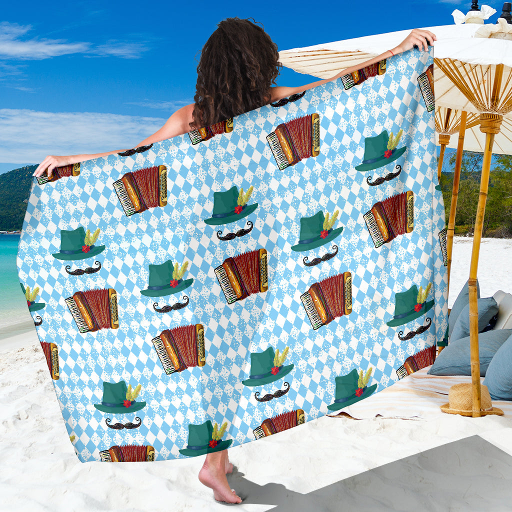 Accordion Mustache Pattern Print Design 01 Sarong Pareo Wrap