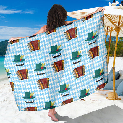 Accordion Mustache Pattern Print Design 01 Sarong Pareo Wrap