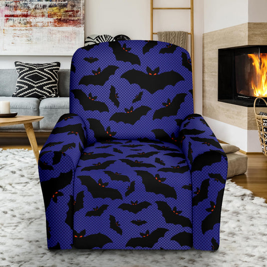 Bat Halloween Pattern Print Design 02 Recliner Slipcover with Pocket