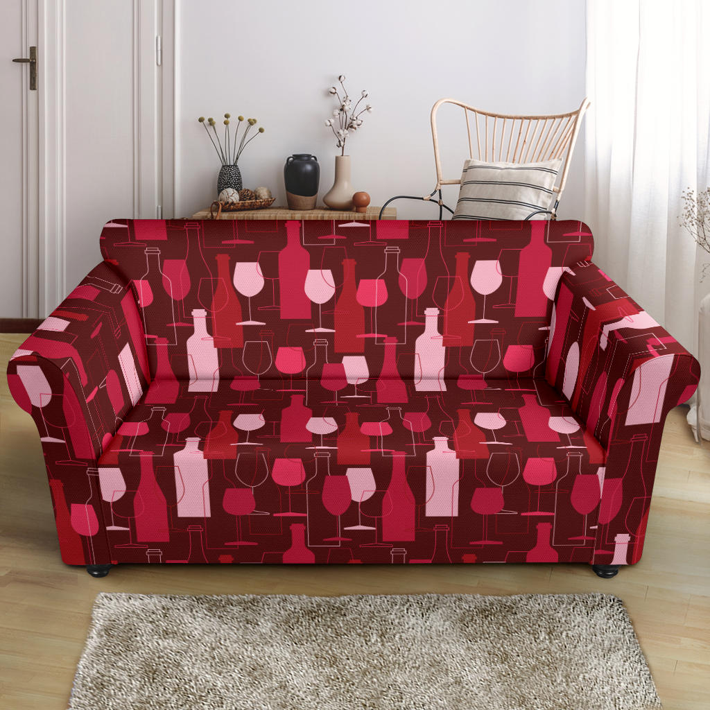 Wine Print Design LKS304 Loveseat Couch Slipcover