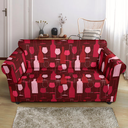 Wine Print Design LKS304 Loveseat Couch Slipcover