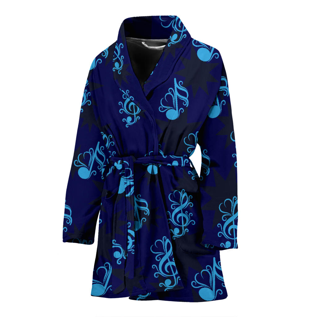 Music note Pattern Print Design A04 Women Bathrobe