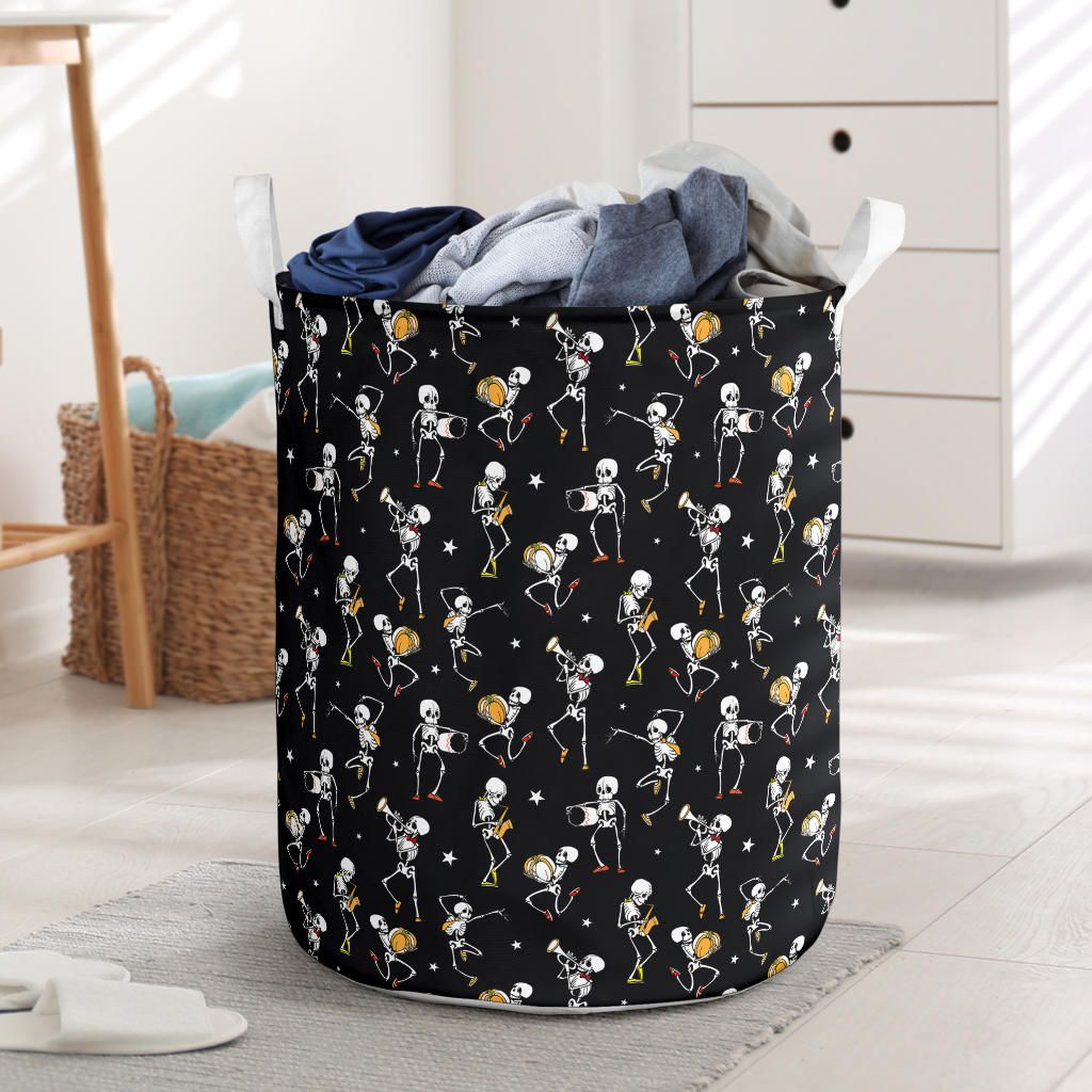 Skeleton Dance Print Laundry Basket