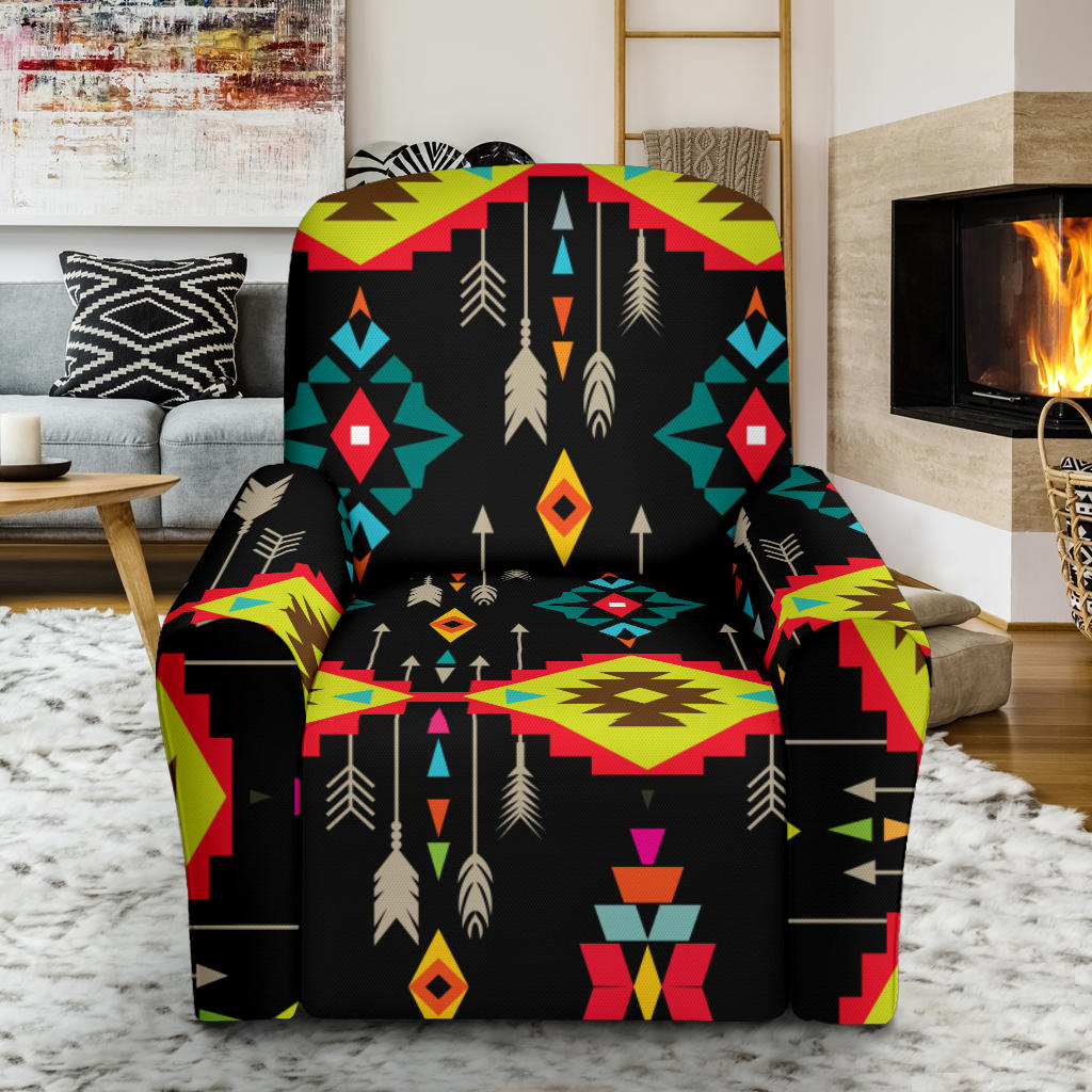 Native Pattern Print Design A05 Recliner Slipcover with Pocket