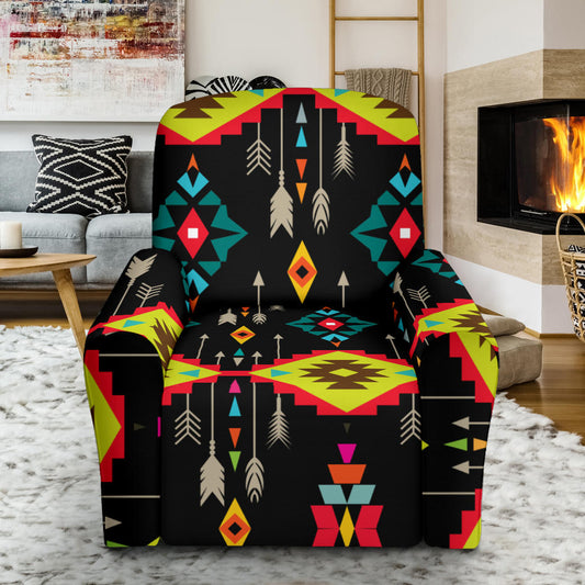 Native Pattern Print Design A05 Recliner Slipcover with Pocket