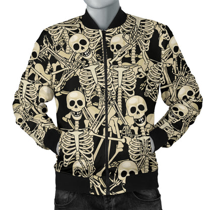 Skeleton Design Print Men Bomber Jacket