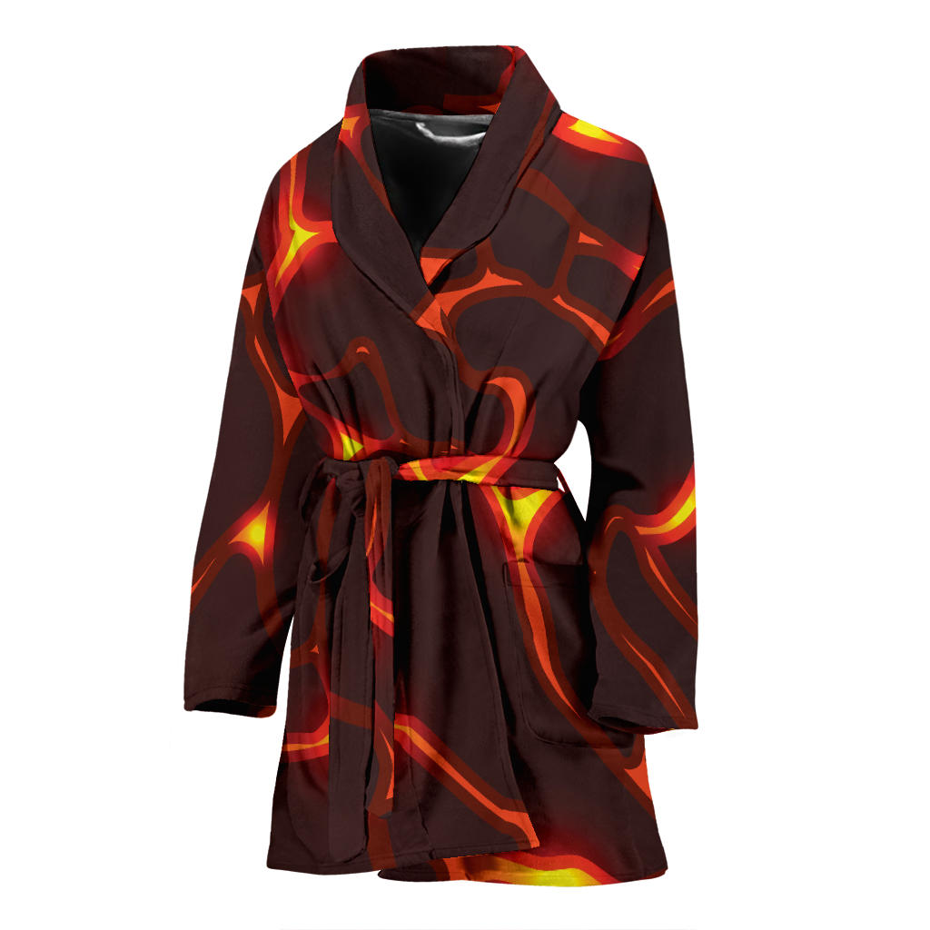 Lava Pattern Print Design 02 Women Bathrobe
