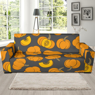 Pumpkin Pattern Print Design A03 Sofa Slipcover