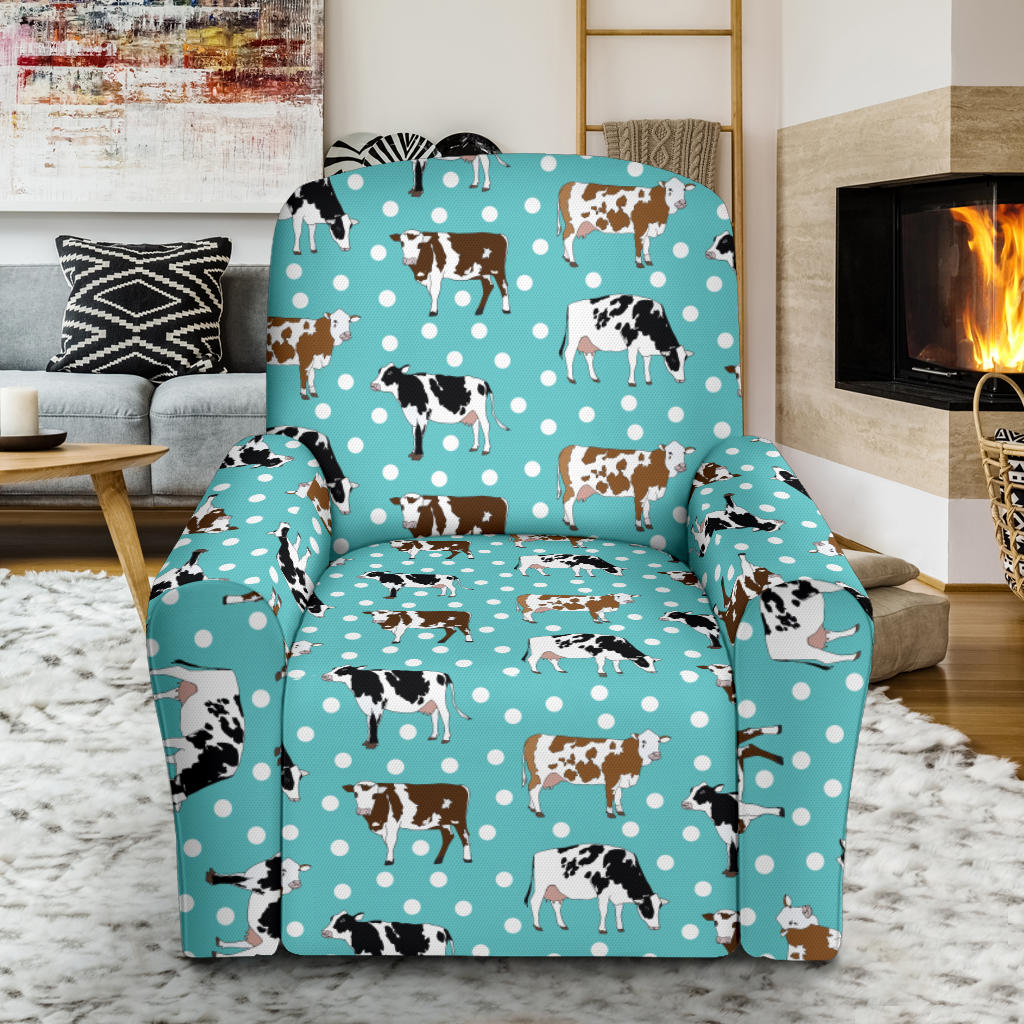 Cattle Print Design LKS405 Recliner Slipcover with Pocket