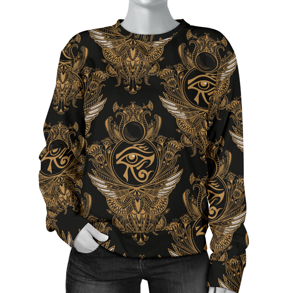Eye of Horus Mandala Style Women Long Sleeve Sweatshirt