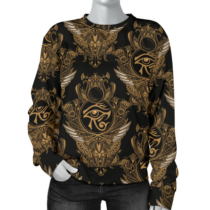Eye of Horus Mandala Style Women Long Sleeve Sweatshirt