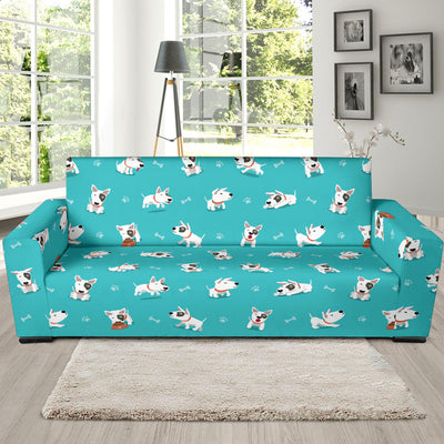 Bull Terriers Pattern Print Design 07 Sofa Slipcover