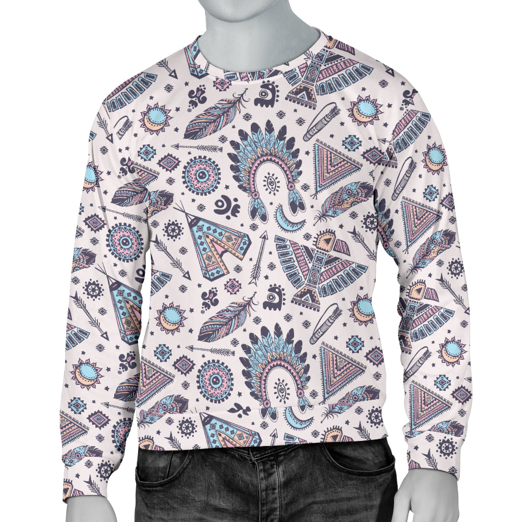 Eagles Native American Indian Symbol Men Long Sleeve Sweatshirt