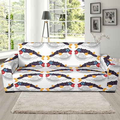 Fugu Pattern Print Design 03 Sofa Slipcover