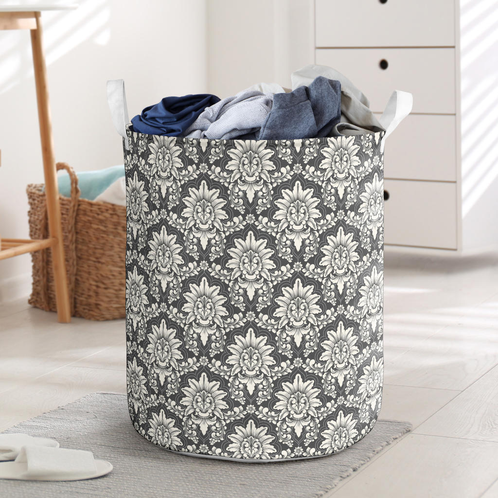 Damask Elegant Print Pattern Laundry Basket