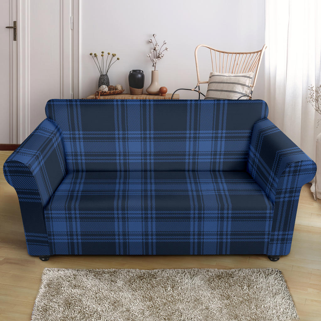 Tartan Blue Print Design LKS304 Loveseat Couch Slipcover