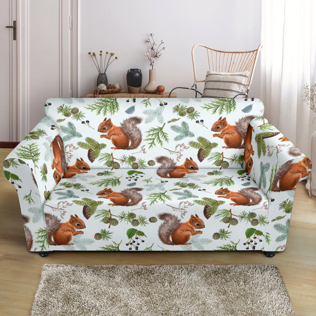Squirrel Print Design LKS308 Loveseat Couch Slipcover