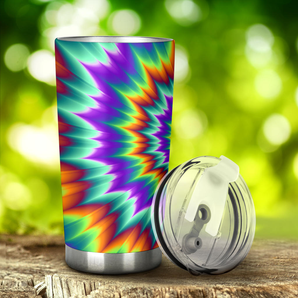 Optical illusion Pulsing fiery spirals Tumbler