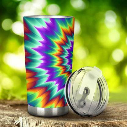 Optical illusion Pulsing fiery spirals Tumbler