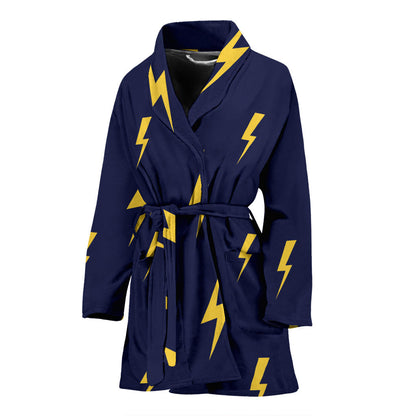 Lightning Thunder Pattern Print Design 03 Women Bathrobe