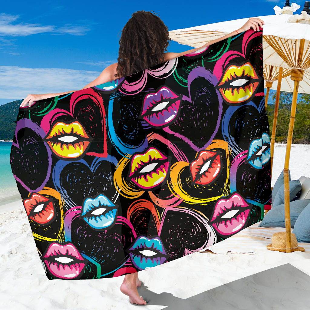Pop Art Lip Pattern Print Design A03 Sarong Pareo Wrap