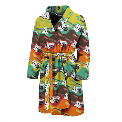 Electric Guitar Print Design LKS401 Men Bathrobe
