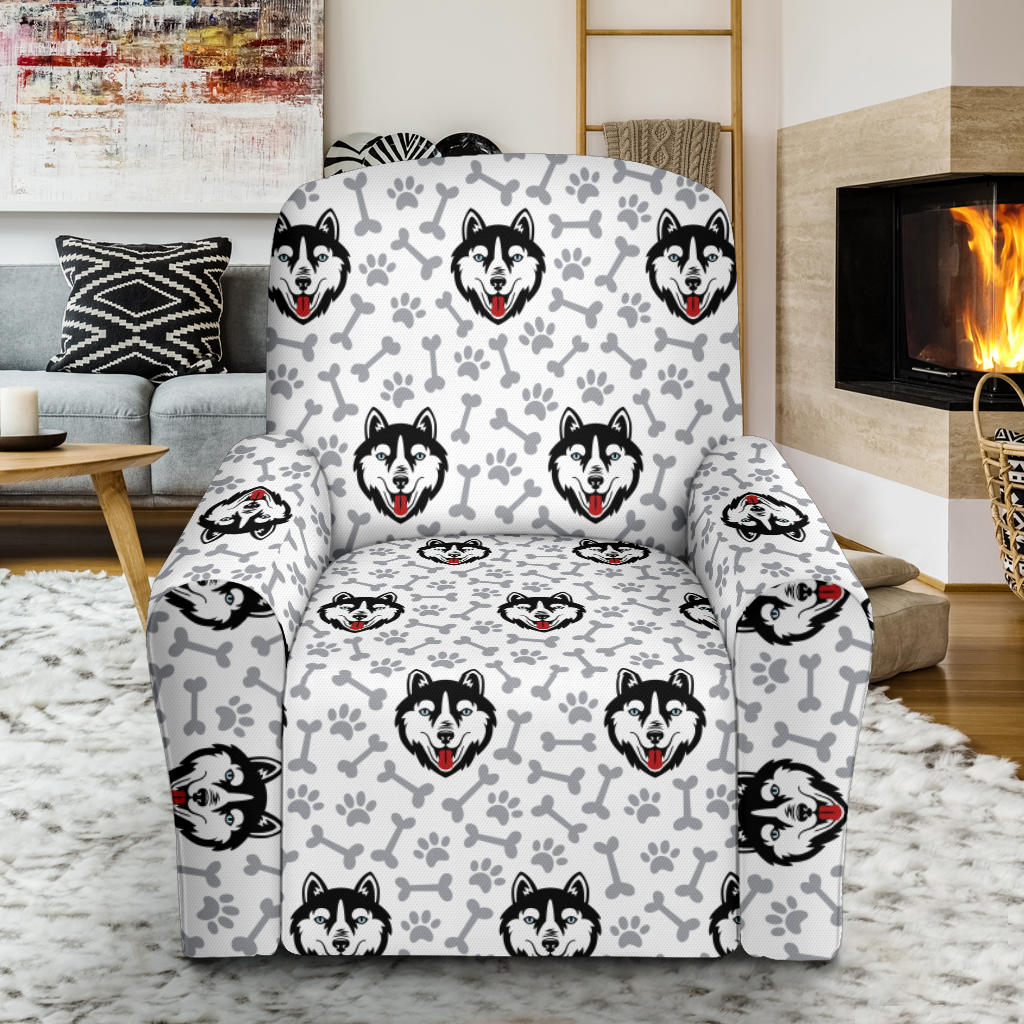Siberian Huskies Print Design LKS305 Recliner Slipcover with Pocket