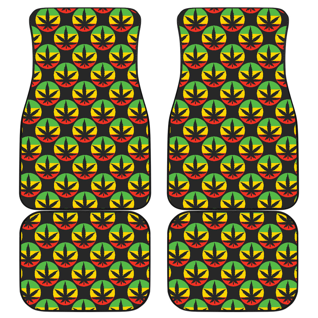 Rasta Reggae Color Design Car Floor Mats Front Back
