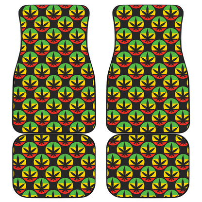 Rasta Reggae Color Design Car Floor Mats Front Back