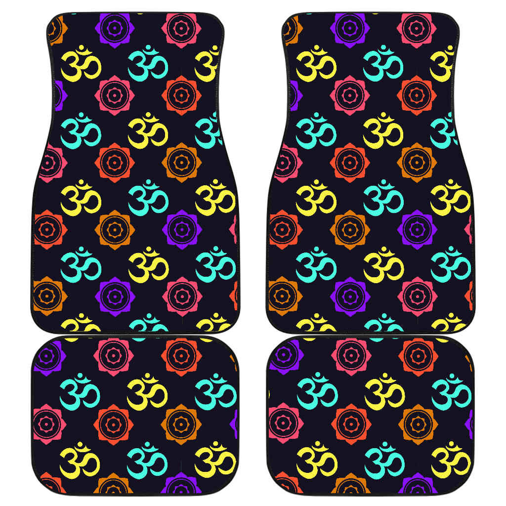 Chakra OM Print Pattern Car Floor Mats Front Back