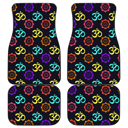 Chakra OM Print Pattern Car Floor Mats Front Back