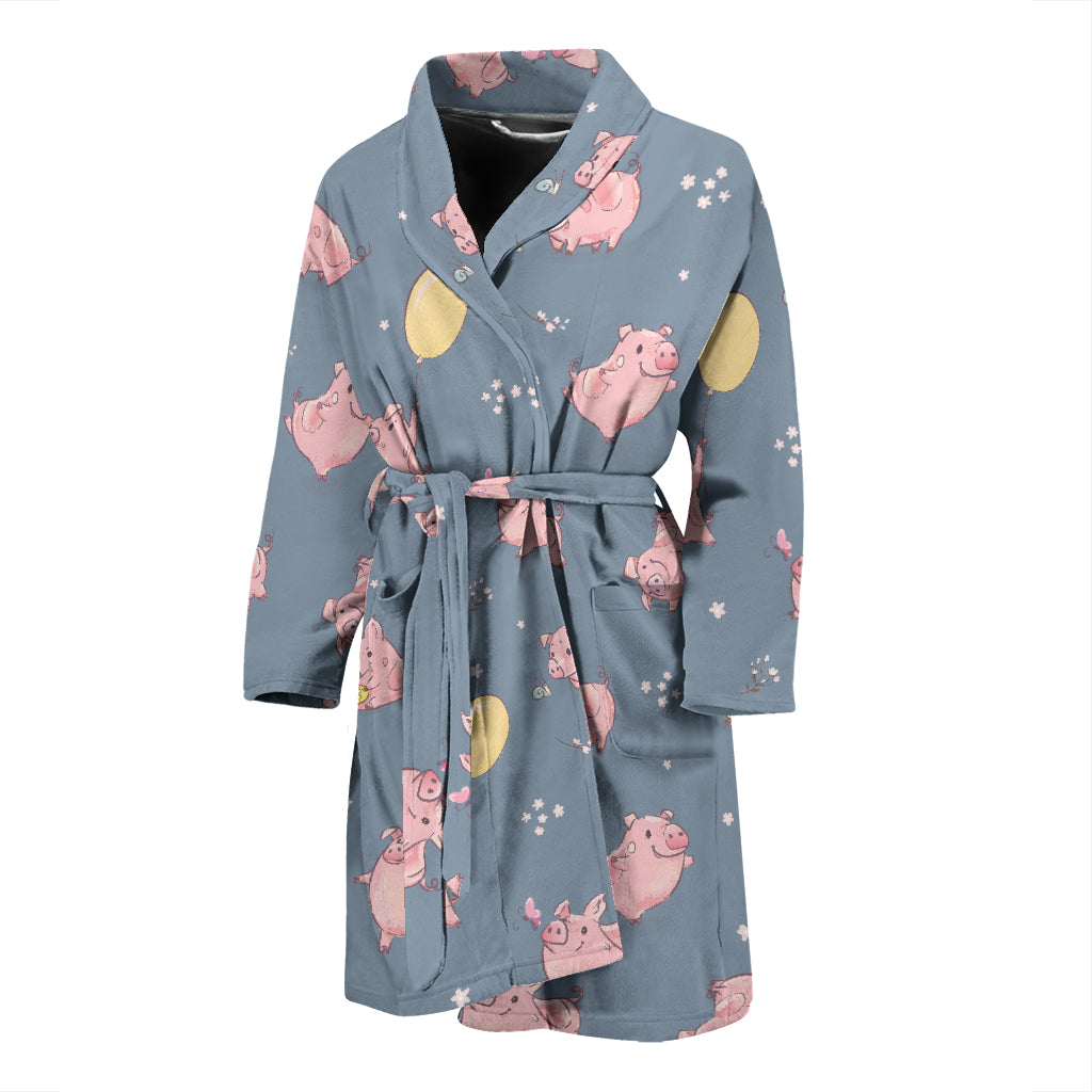 Pig Print Design LKS405 Men Bathrobe