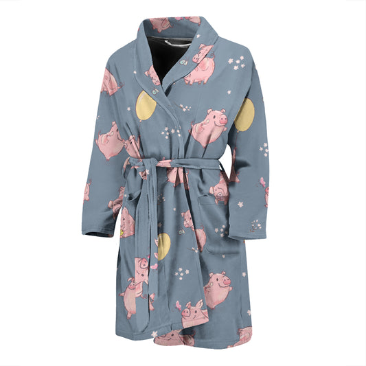Pig Print Design LKS405 Men Bathrobe