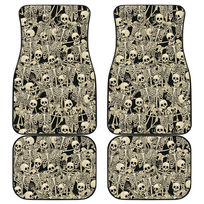 Skeleton Design Print Car Floor Mats Front Back
