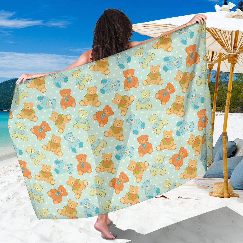 Bear Pattern Print Design 02 Sarong Pareo Wrap
