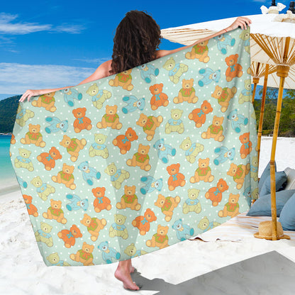 Bear Pattern Print Design 02 Sarong Pareo Wrap