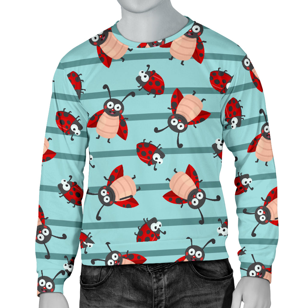 Ladybug Happy Print Pattern Men Long Sleeve Sweatshirt