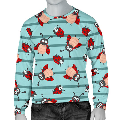Ladybug Happy Print Pattern Men Long Sleeve Sweatshirt