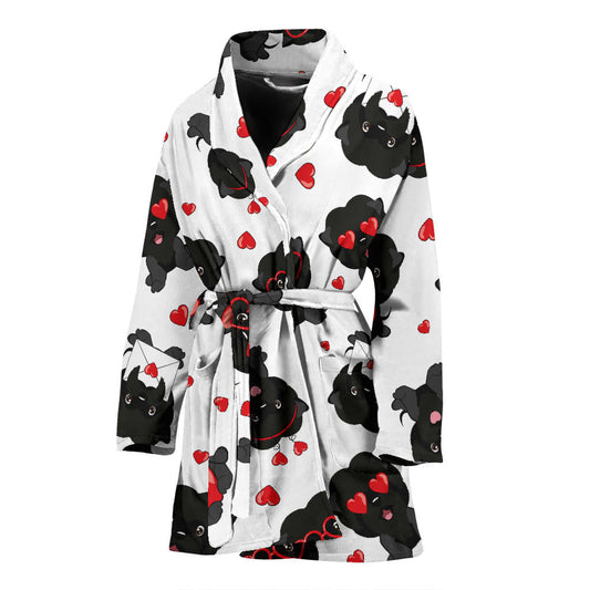 Affenpinscher Pattern Print Design 01 Women Bathrobe