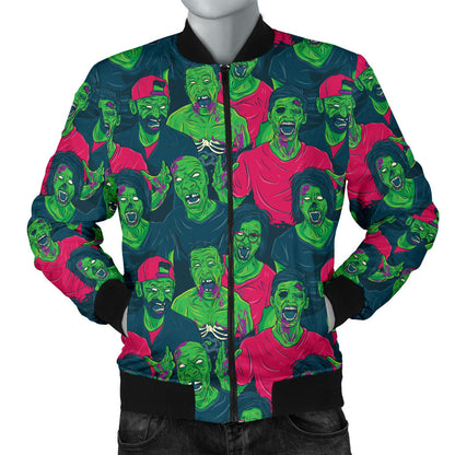 Zombie Themed Design Pattern Print Men Bomber Jacket