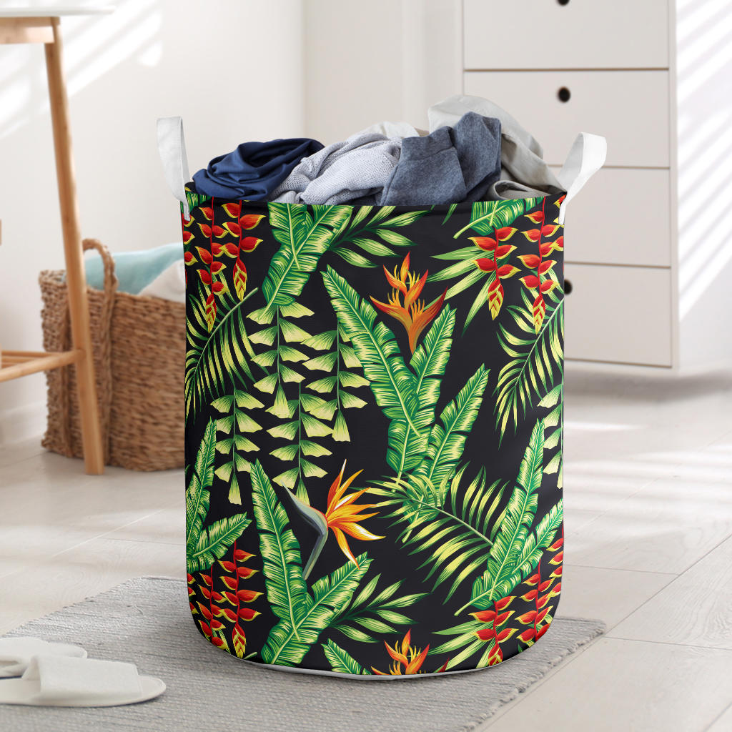 Hawaiian Flower Tropical Palm Leaves Laundry Basket