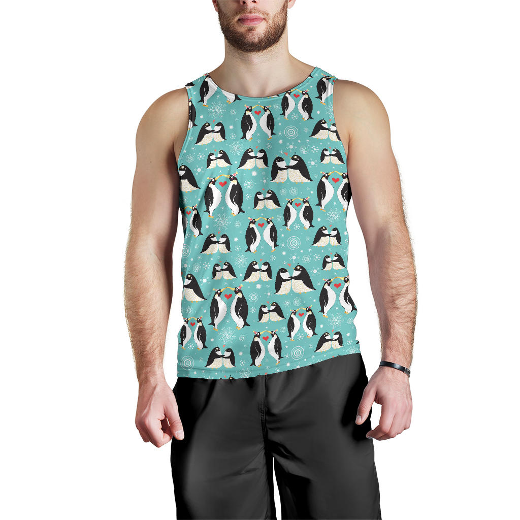 Penguin Love Print Men Tank Top