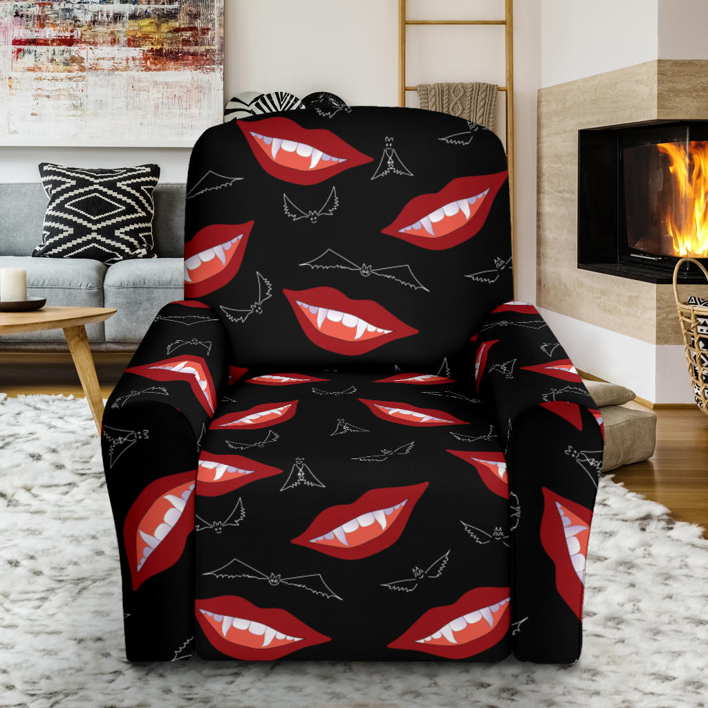 Vampire Lips Print Design LKS301 Recliner Slipcover with Pocket