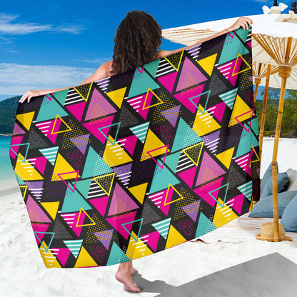 Geometric Colorful Pattern Print Design 02 Sarong Pareo Wrap