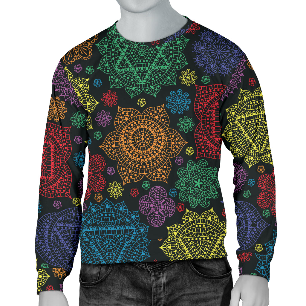 Chakra Mandala Print Pattern Men Long Sleeve Sweatshirt